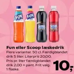 Kvickly Fun eller Scoop læskedrik tilbud