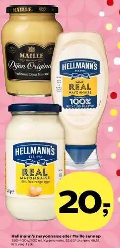 Kvickly Hellmann's mayonnaise eller Maille sennep tilbud