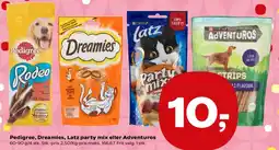 Kvickly Pedigree, Dreamies, Latz party mix eller Adventuros tilbud