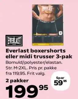 Kvickly Everlast boxershorts eller midi trusser 3-pak tilbud