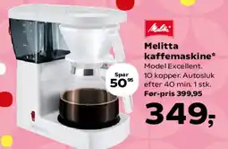 Kvickly Melitta kaffemaskine, Model Excellent tilbud
