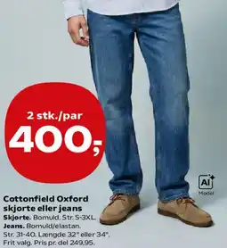 Kvickly Cottonfield Oxford skjorte eller jeans tilbud