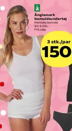 Kvickly Änglamark bomuldsundertøj tilbud