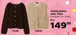 Kvickly Teddy jakke eller Vest tilbud