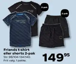 Kvickly Friends t-shirt eller shorts 2-pak tilbud