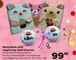 Kvickly Notesblok eller nøglering med charms tilbud