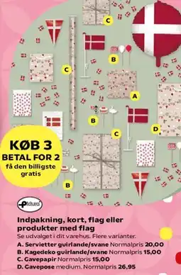 Kvickly Indpakning, kort, flag eller produkter med flag tilbud