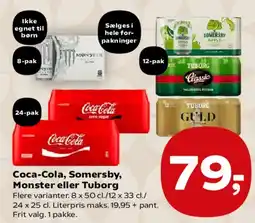 Kvickly Coca-Cola, Somersby, Monster eller Tuborg tilbud