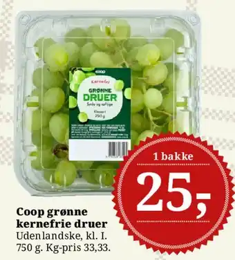 Coop grønne kernefrie druer