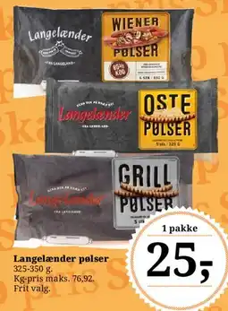Dagli'Brugsen Langelænder pølser tilbud