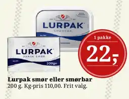 Dagli'Brugsen Lurpak smør eller smørbar tilbud