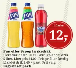 Dagli'Brugsen Fun eller Scoop læskedrik tilbud