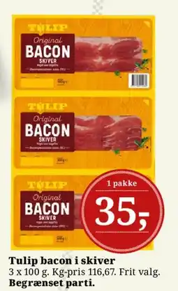 Dagli'Brugsen Tulip bacon i skiver tilbud