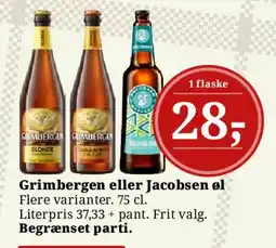 Dagli'Brugsen Grimbergen eller Jacobsen øl tilbud