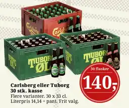 Dagli'Brugsen Carlsberg eller Tuborg 30 stk. kasse tilbud