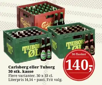Dagli'Brugsen Carlsberg eller Tuborg 30 stk. kasse tilbud