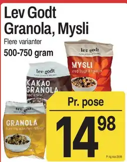 ABC Lavpris Lev Godt Granola / Mysli tilbud