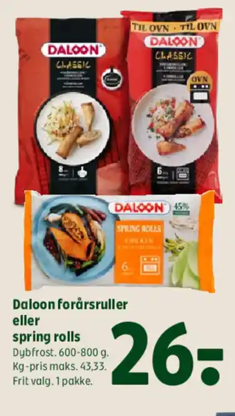 Coop 365 Daloon forårsruller eller spring rolls tilbud