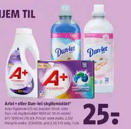 Coop 365 Ariel + eller Dun-let skyllemiddel* tilbud