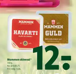 Coop 365 Mammen skiveost* tilbud