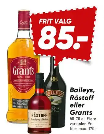 Baileys, Råstoff eller Grants