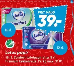 Bilka Lotus Comfort toiletpapir tilbud