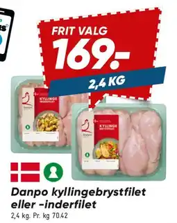 Bilka Danpo kyllingebrystfilet eller -inderfilet tilbud