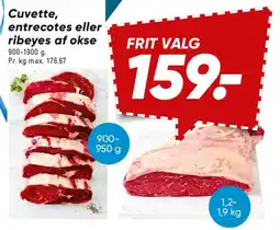 Bilka Cuvette, entrecotes eller ribeyes af okse tilbud