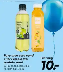 Bilka Pure aloe vera vand eller Protein Lab protein vand tilbud