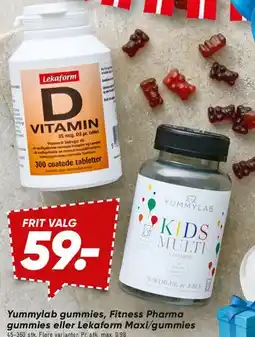 Bilka Yummylab gummies / Fitness Pharma / Lekaform D-vitamin tilbud