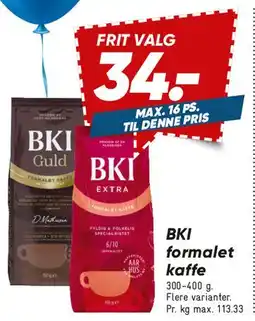 Bilka BKI formalet kaffe tilbud