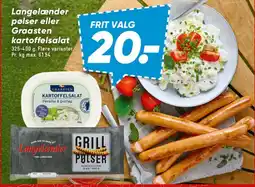 Bilka Langelænder pølser eller Gråsten kartoffelsalat tilbud