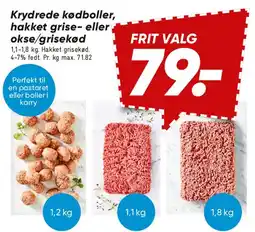 Bilka Krydrede kødboller / hakket gris- eller okse/grisekød tilbud