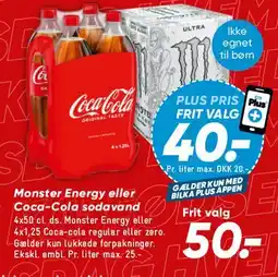 Bilka Monster Energy eller Coca‑Cola sodavand tilbud