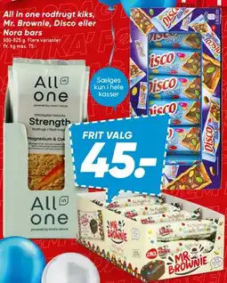 Bilka All in one, Mr. Brownie, Disco eller Nora bars tilbud