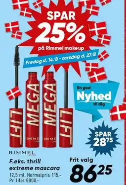 Bilka Rimmel makeup (f.eks. Thrill Extreme mascara) tilbud