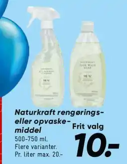 Bilka Naturkraft rengørings- / opvaskemiddel tilbud