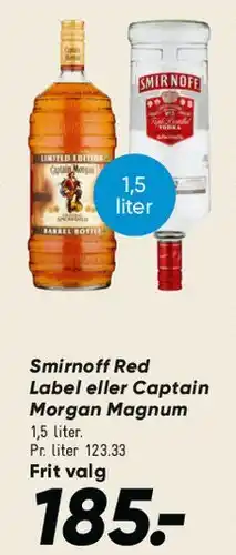 Bilka Smirnoff Red Label / Captain Morgan Magnum tilbud