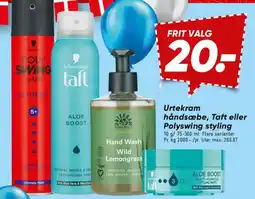 Bilka Urtekram håndsæbe, Taft eller Polyswing styling tilbud