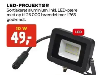 jem & fix Led-Projektør Sortlakeret Aluminum.Inkl. Led-Pære Med Op Til 25.000 Brændetimer.Ip65 Godkendt.(10 W) tilbud