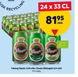 BorderShop Tuborg Classic, 0,0% eller Classic Økologisk 0,0-4,6% tilbud