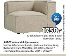 JYSK SKIBBY sofamodul, hjørne/ende tilbud