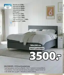 JYSK VELFJORDEN + FLYA kontinentalseng tilbud