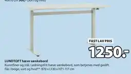 JYSK LUNDTOFT hæve sænkebord tilbud
