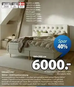 JYSK DREAMZONE NEVLA + EKSO kontinentalseng tilbud