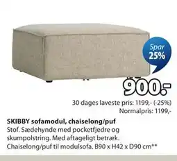 JYSK SKIBBY sofamodul, chaiselong/puf tilbud