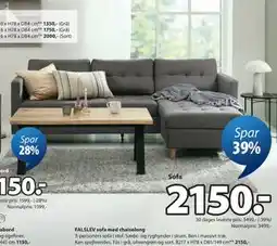 JYSK FALSLEV sofa med chaiselong tilbud