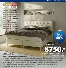 JYSK DREAMZONE HEMLA + BRYA kontinentalseng tilbud