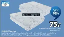 JYSK FONDSBU fiberdyne tilbud
