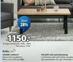 JYSK SANDBY sofabord tilbud